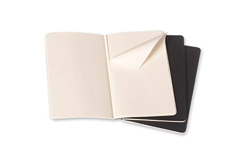 Moleskine Cahier Journal, Soft Cover, Pocket (3.5" X 5.5") Squared/Grid, Black, 64 Pages (Set Of 3) #TOP3