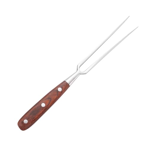IWOWHERO Tenedores de Carne de Acero Inoxidable con Mango de Madera para Barbacoa Utensilios Resistentes para Trinchar y Asar Cocina y Restaurante