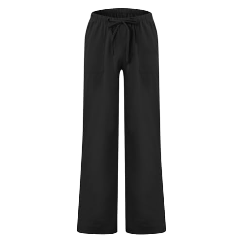 Mens Pajama Pants Casual Linen Yoga Summer Travel Beach Elastic Drawstring Waist Pajama Pant Baggy3