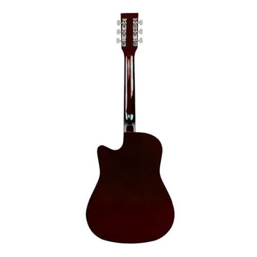 Image of Henrix 38C 38 Inch Basswood Cutaway Acoustic Guitar With Dual Action Truss Rod, Gigbag, Picks, String Set, String Winder, Strap, Polishing Cloth & Ebook - Sunburst