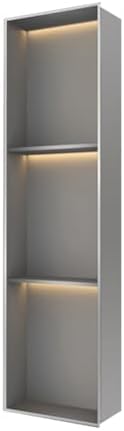 AYCDL LED Illuminated Stainless Steel Shower Waterproof Bathroom Shelf nizer for a Tidy Space Shower Storage Solution Modern Design Durable and Stylish,Grigio-90x28x12.5cm