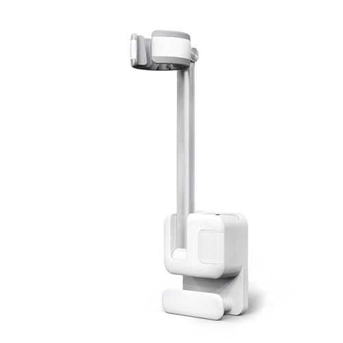 OREZMY Hairdryer Stand Holder Wall Mount Rotating Hair Dryer Rack Punch-Free 2025 Styling Tools Organizer For Bathroom(WHITE)