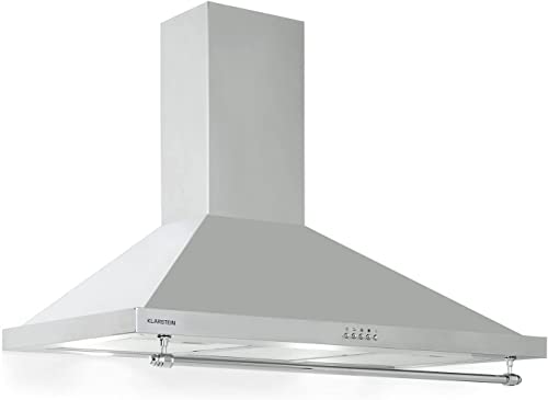 Klarstein Okap kuchenny 90 cm, z diodami LED, wydajny, cichy, strumień powietrza 591,5 m³/h, okap ścienny z aluminiowym filtrem przeciwtłuszczowym i 3 poziomami mocy, 90 cm