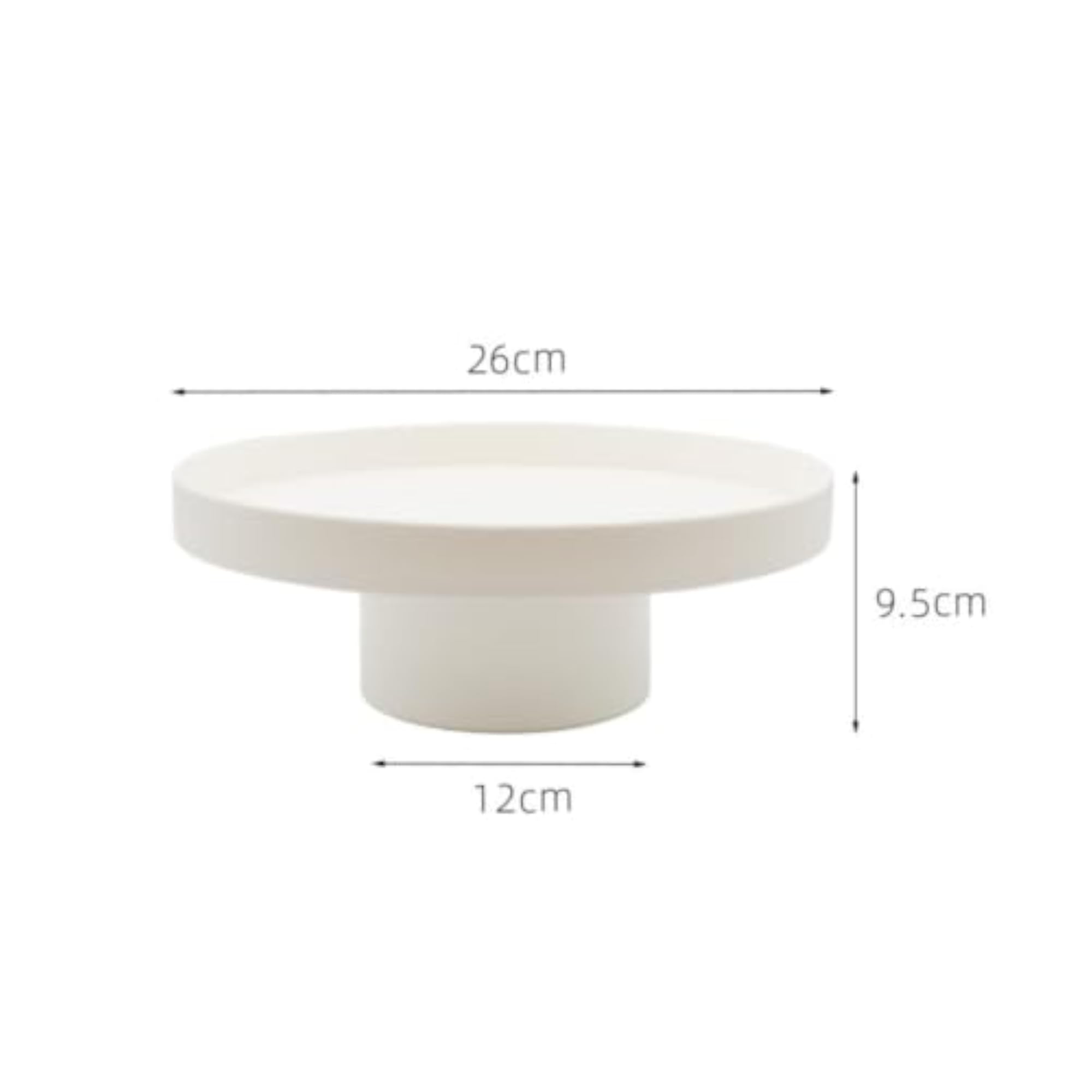 Minimalist White Round Tabletop Tray, Modern Decor Riser