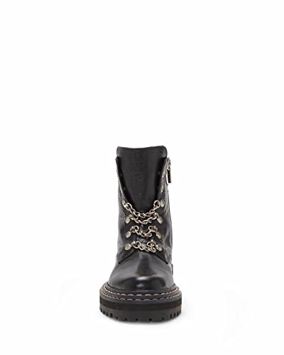 Vince Camuto Popinta Black Soft Goat Side Zipper Rounded Toe Chain Detailed Boot2