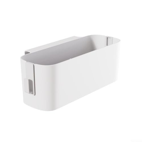 Scatola portaoggetti da appendere al comodino in plastica PP, con ganci, compatibile con sponde del letto a castello e letti d'ospedale, mantiene gli oggetti essenziali a portata di mano (bianco)