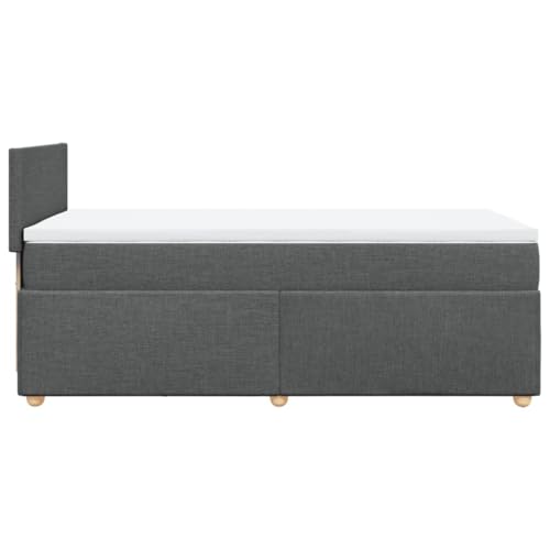 Groß Bettrahmen Mit Stauraum Tagesbett,Boxspringbett mit Matratze Dunkelgrau 90x190 cm Stoff für Kleine Räume, Gästezimmer – Bild 8