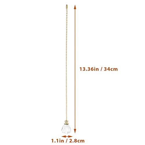 Image of Outanaya 2Pcs Crystal Beaded Ceiling Fan Pull Chains Decorative Pull Chain with Connector for Ceiling Fans and Light Fixtures Modern Style Extension with Eye-catching Visual Effect