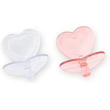 Corolle - Heart Shaped Doll Pacifier Accessory for 14-17" Dolls, 2 Pack, Clear/Pink 140370
