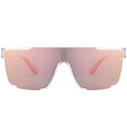 Cyxus Sunglasses Men Women Oversized One Piece Sunglasses UV400 Sun Glasses Trendy Retro Shades