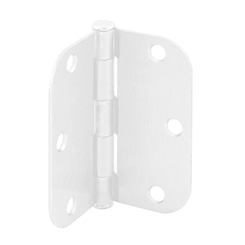 Prime-Line U 11508212 Door Hinge Residential Smooth Pivot, 3-1/2 In. x 3-1/2 In. with 5/8 In. Radius Corners, 3 Holes per Leaf with Screws, White Finish, .087 In. Gauge (12 Pack) by PRIME-LINE - Used condition - US$17.83