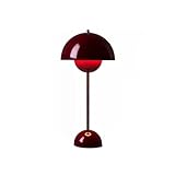 Soutas Modern Mushroom Table Lamp Mushroom Desk Lamp Retro LED Wine Red Mid Century Table Lamp with