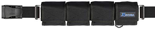XS Scuba Zippered 4 Pocket 20lb Weight Belt (Black)