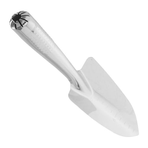 HOLIDYOYO Pala da Giardino in Acciaio Inox con Scala e Strumento Manuale Ergonomico per Trapianto e Diserbo Adatta Vasi e Interni ed Esterni
