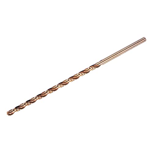 sourcing map M35 High Speed Steel Straight Shank Twist Extra Long Drill Bit, Gold Oxide 5mm Drill Diameter 160mm Length