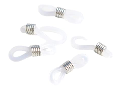 BULK 100 Eye Glass Holders, White with a Silver Coi Jewelry Making Supply DIY Crafts