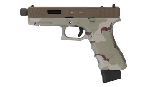 Pistola de CO2 de Airsoft Secutor Gladius Magna III, con corredera móvil o blowback, Camuflaje Desert, 300-320 FPS, Cañón 125mm, Potencia 1 Julio