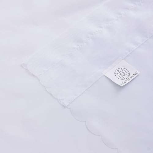 Image of MYSTIC-HOME White Sheer Curtains 108 Inches Long 2 Panels Tulle Window Panels for Bedroom 2 Panel Sets Rod Pocket Sheer White Curtains for Living Room Garden Yard 40 W x 108 L