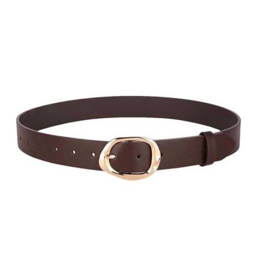 Women’S Fashion Leather Belt With Metal Pin Buckle Two-Layer Cowhide For Jeans