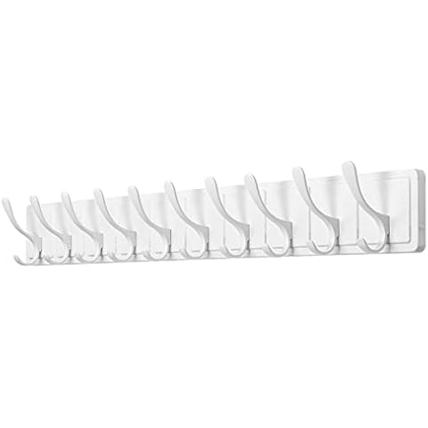 SKOLOO Perchero de pared con 10 ganchos blancos Cover