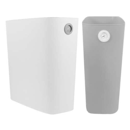 2 piezas canecas de plástico rectangulares, abiertas, para baño y cocina