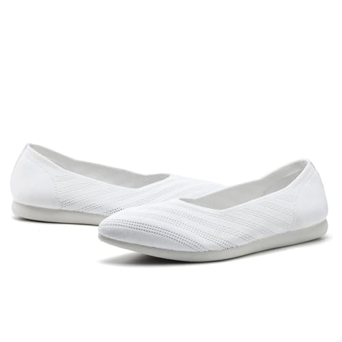 buyrew women39s ballet flats pointed toe knit slip on arch support comfortable dress shoes for women low wedge casual work flats
