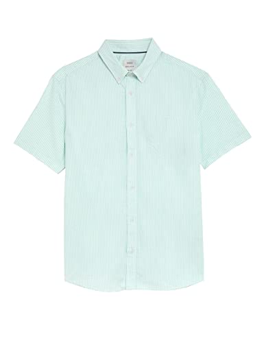 Image of Marks & Spencer Mens Striped Cotton Collared Neck Regular Fit Oxford Shirt
