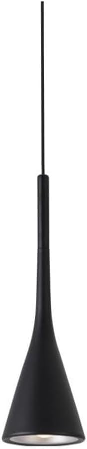 Modern Pendant Light Minimalist Black Metal Cone, LED 3-Color Dimming Hanging Lamp, E27 5W Iron Lamp Tube Hardwired Downward Light Fixture, for Bedside, Kitchen Island, Bar(Black)
