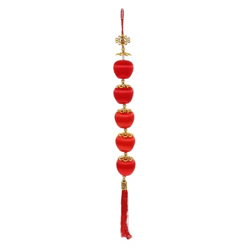 Alipis 3 Piezas Strudel De Manzana Decoraciones Año Chino Adornos De Año Nuevo Colgante De Año Nuevo Caliente con Ratán Chino Diwali Suministro De Redondo Rojo Paño