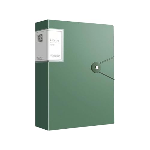 Costowns ファイル リングファイル pp素材を厚くする8mm A4 クリアポケット 100 ページ付きプレゼンテーションポートフォリオレター用ポートフォリオファイルフォルダー書類契約フォルダ 事務用品 ct-107 (グリーン)