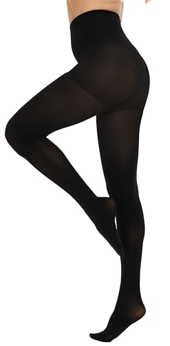 Image of CozyWow 80D Control Top Opaque Tights for Women Matte Pantyhose High Waist
