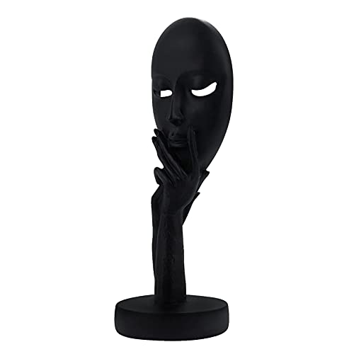 Aboxoo Modern And Simple Woman Face Statues Thinker Lady Sculpture Figure Figurine Resin Carving For Home Office Bedroom Decor thumb #2