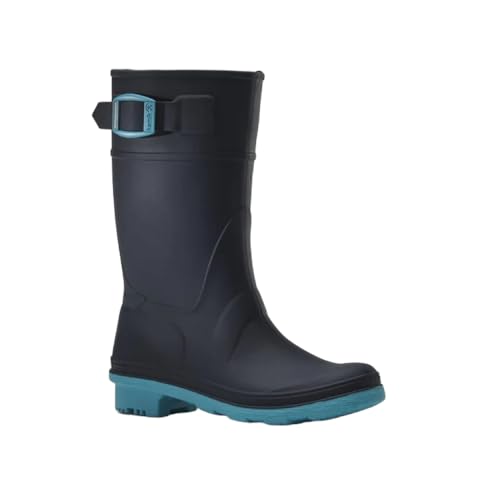 Kamik Kids Raindrops Rain Boots, Navy/Teal - 5 Big Kid