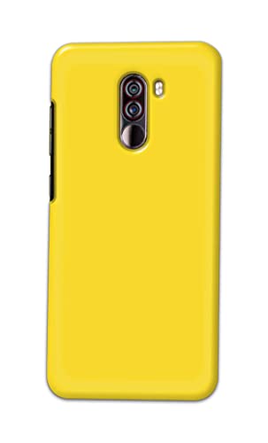 Image of Printed Hard Back Cover Case for Mi Poco F1 Back Cover (Plain Yellow) -1803