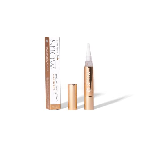 SNOW Extra Strength Teeth Whitening Pen | Hydroxyapatite | Dual Whitening Complex of Hydrogen Peroxide and Carbamide Peroxide | Coffee Wine Tea Stains | Fluoride Free | Peppermint | 1 Wand 2ml