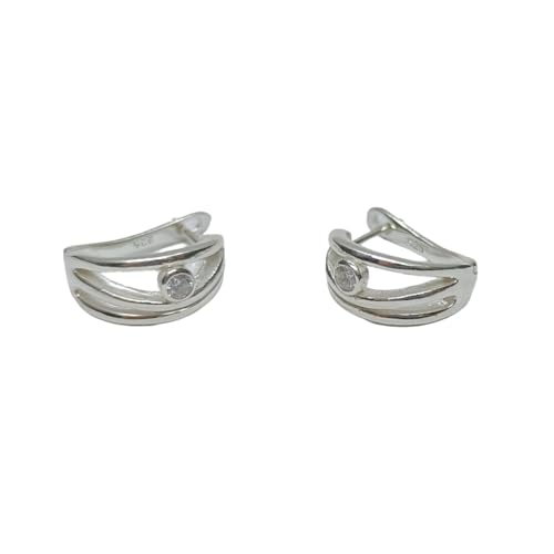 Boucles d'oreilles poinçonné 925 en argent et zircone cubique