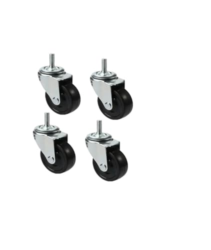4個/ロット 2.5インチキャスター M8/M10/M12 耐摩耗性トラックスライドネジ ゴム製回転ホイール 家具/キャビネットローリング(M12-15mm)
