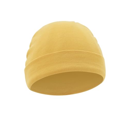 Chenxi Studio Gorras suaves para bebé, transpirable, para bebés de 0 a 3 meses, primavera, otoño, recién nacidos, guardería, hospital, lindo sombrero de lana, Cúrcuma, Talla única