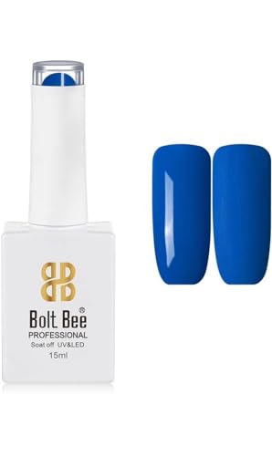Image of Bolt Bee Blue Color Gel Nail Polish Soak Off UV Gel 15ML DIY at Home Manicure Salon Nail Art