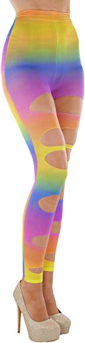 Image of ToBeInStyle Women's Slashed Ripped Shredded Distressed Hosiery Tights Leggings Music Festival
