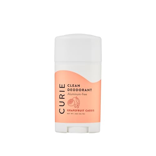 Curie Aluminum Free Deodorant - Grapefruit Cassis 2oz Stick - Natural Deodorant, Paraben Free, Cruelty Free, Non-Toxic