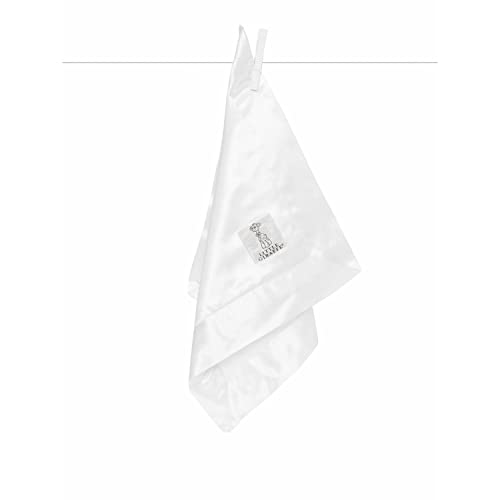 Little Giraffe Silver Chenille Satin Receiving Blanket, 35" x 45"