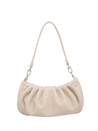 SweatyRocks Black Shoulder Bag for Women PU Leather Small Clutch Purese Ruched Trendy Hobo Bags Handbag