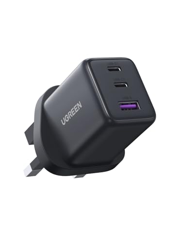 UGREEN USB C Charger Plug 30W 3-Port USB Fast Charger Power Adapter Grey