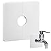 Wall Split Flange, 0.87 Inch Square Escutcheon Plate, Removable Decorative ABS Wall Hole Cover, Strong Adhesive Plumbing Cover Plates for Fixed Shower Head Faucet Standard Pipes