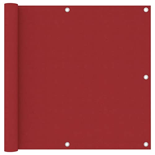 Myheimly Balkon Sichtschutz, Balkonbespannung mit Ösen Seil, Wasserfeste Balkonabdeckung, Balkonverkleidung für Balkon Terrasse,Rot,90 x 600 cm