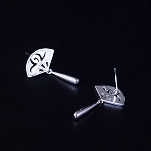 Boucles d'oreilles creuses éventail en argent S925 véritable artisanat - 3