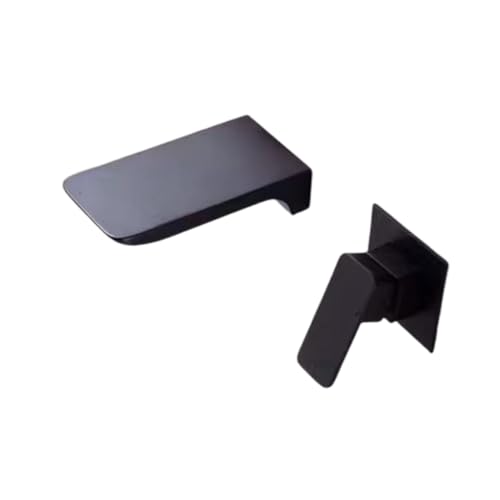 Robinet cascade encastré split en cuivre noir avec jet d'eau laminaire