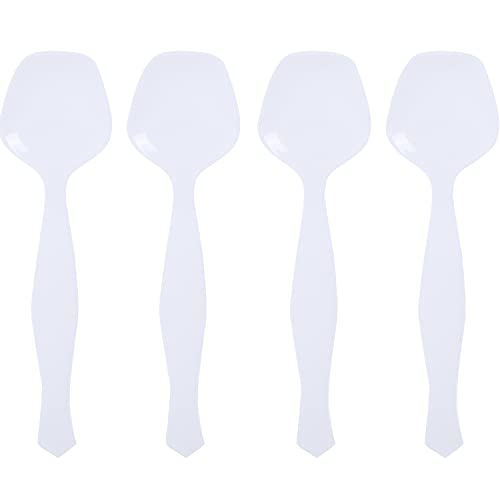 Plasticpro Disposable Plastic Serving Spoons Durable Heavy Duty Premium Serving Utensils White Pack of 12