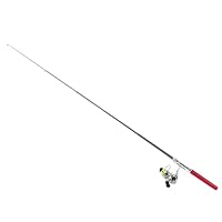 Pocket Angelrute Pocket Angelrute Tragbare Mini-Stift-Form Angelrute Pole Pocket Retractable Angelrute mit Rollenrad(rot)